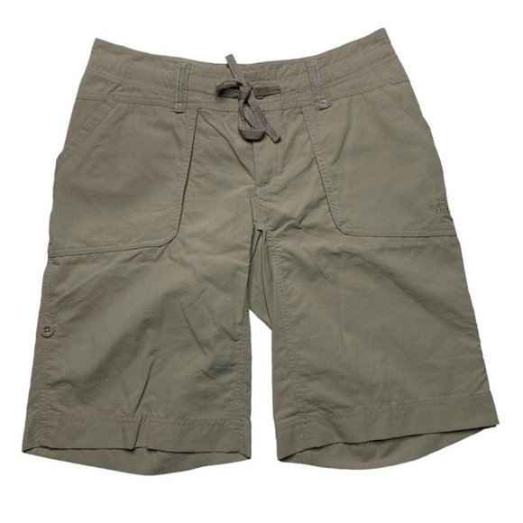 The North Face Shorts Womens 12 x 10" Green Paramount Ripstop Nylon khaki - Picture 1 of 11